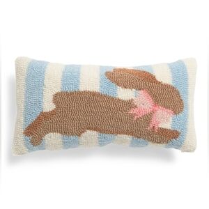 💙🔹️Peking Handicraft 🔹️9x16 Striped Chocolate Bunny Accent Pillow